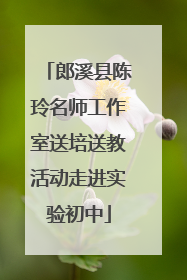 郎溪县陈玲名师工作室送培送教活动走进实验初中