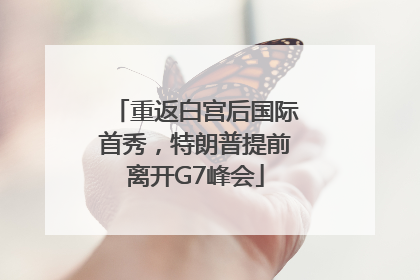 重返白宫后国际首秀，特朗普提前离开G7峰会