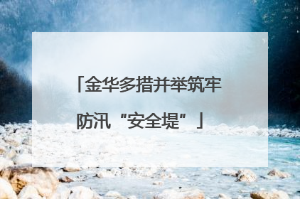 金华多措并举筑牢防汛“安全堤”