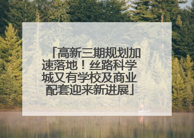 高新三期规划加速落地！丝路科学城又有学校及商业配套迎来新进展