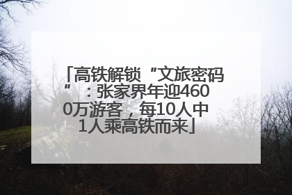 高铁解锁“文旅密码”：张家界年迎4600万游客，每10人中1人乘高铁而来