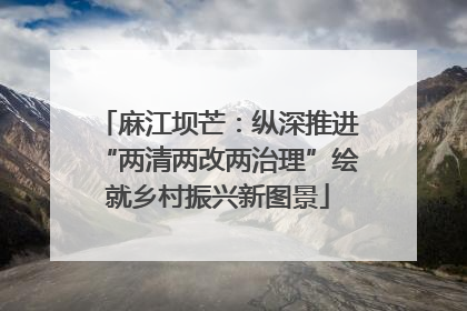 麻江坝芒：纵深推进“两清两改两治理”绘就乡村振兴新图景