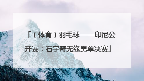 （体育）羽毛球——印尼公开赛：石宇奇无缘男单决赛