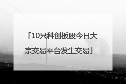10只科创板股今日大宗交易平台发生交易
