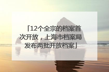 12个全宗的档案首次开放，上海市档案局发布两批开放档案