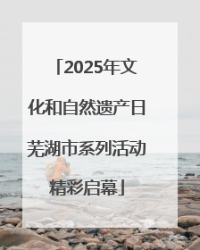 2025年文化和自然遗产日芜湖市系列活动精彩启幕