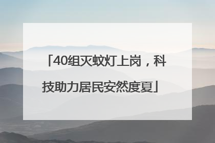 40组灭蚊灯上岗，科技助力居民安然度夏