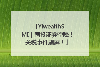 YiwealthSMI｜国投证券空降！关税事件刷屏！